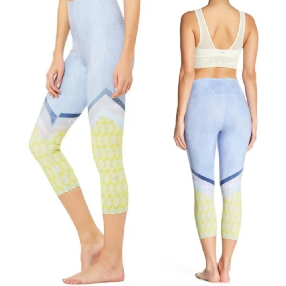 Alo leggings size S small printed High Waist blue multicolor